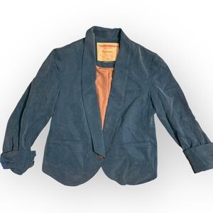 Anthropologie Teal Blazer with tan Lining